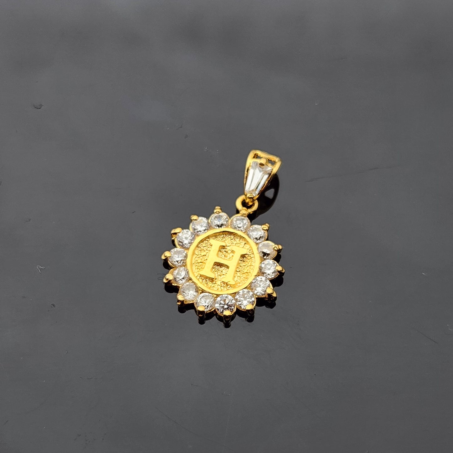 22K Solid Gold Letter Pendant P1743