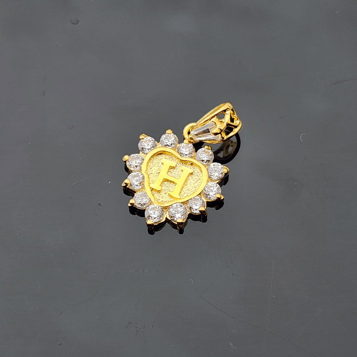 22K Solid Gold Letter Pendant P1745