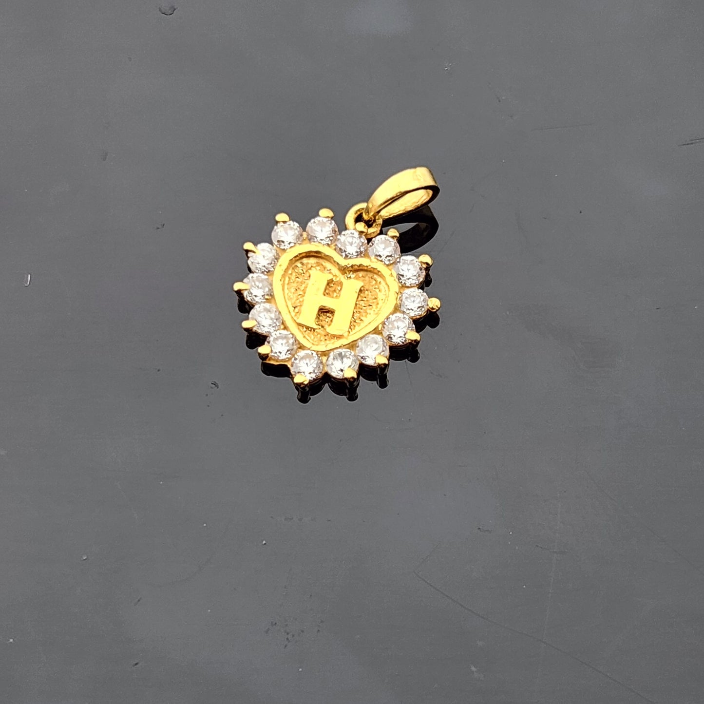 22K Solid Gold Letter Pendant P1746