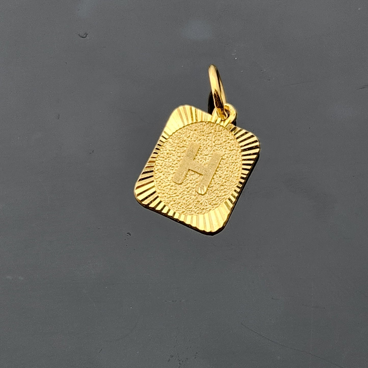 22K Solid Gold Letter Pendant P1749