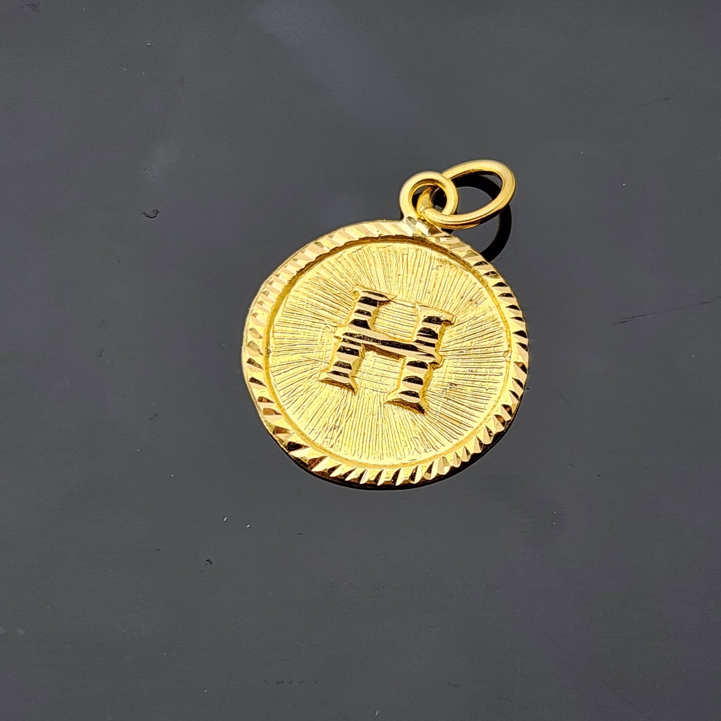 22K Solid Gold Letter Pendant P1751