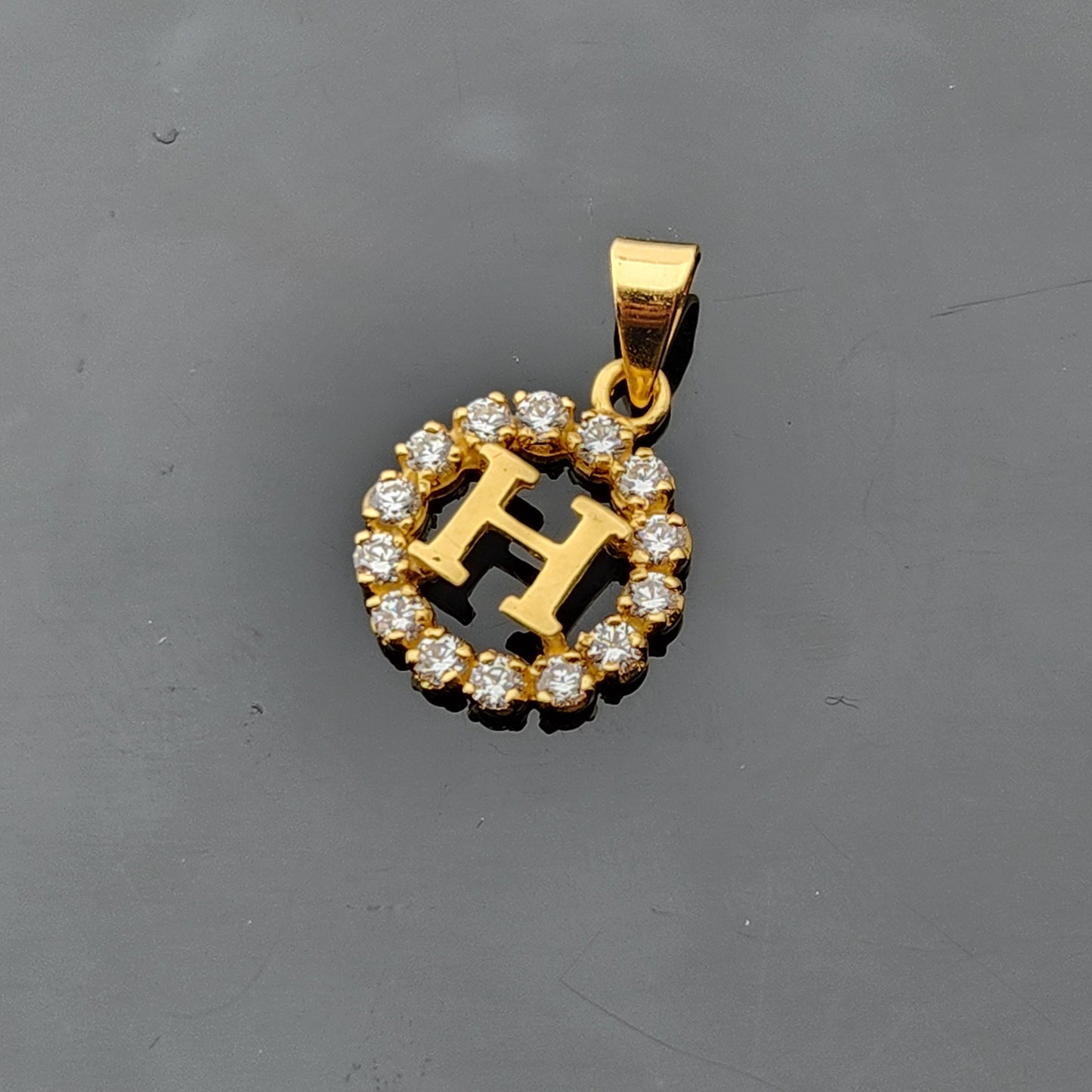 22K Solid Gold Letter Pendant P1752