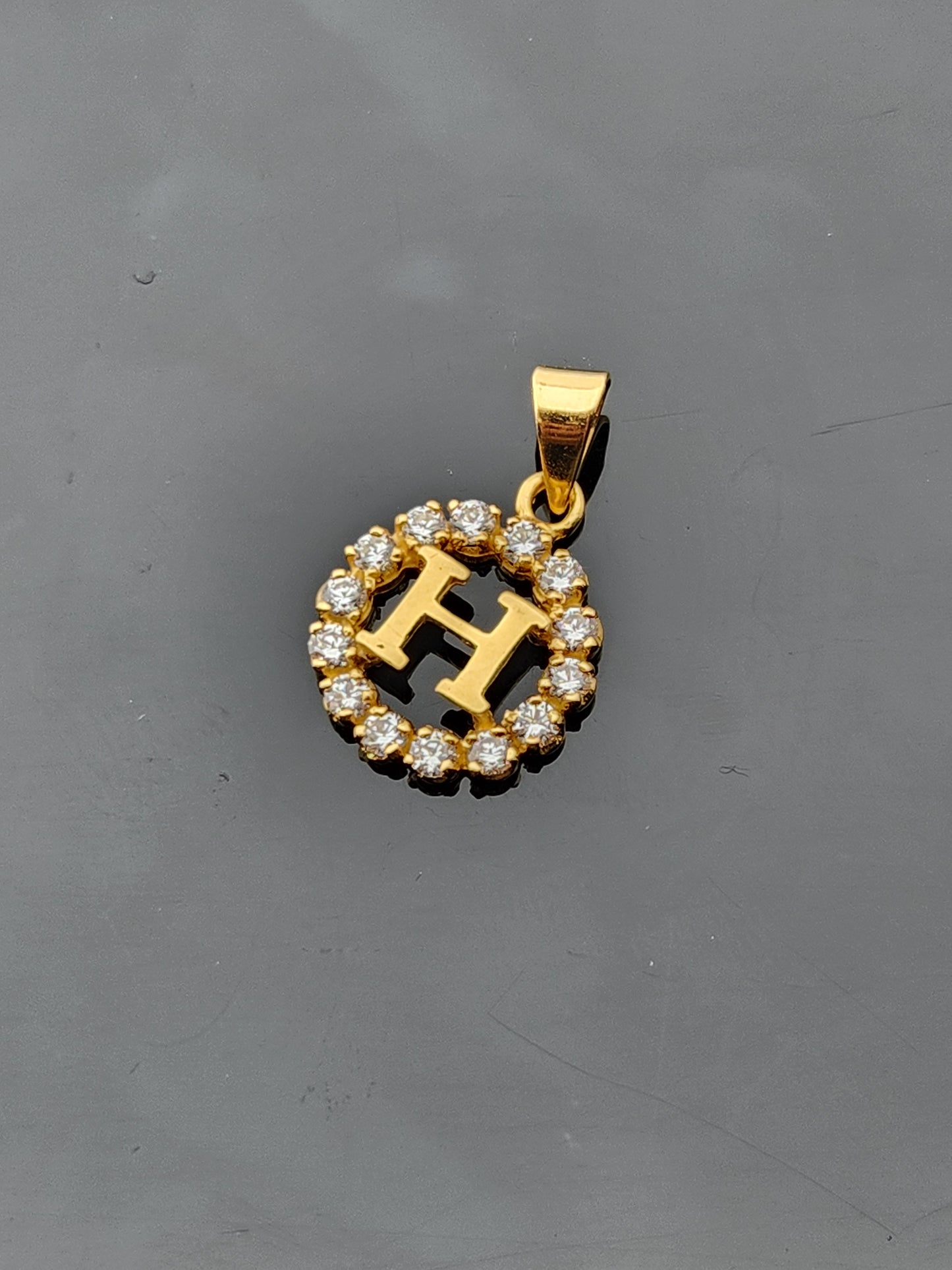 22K Solid Gold Letter Pendant P1752