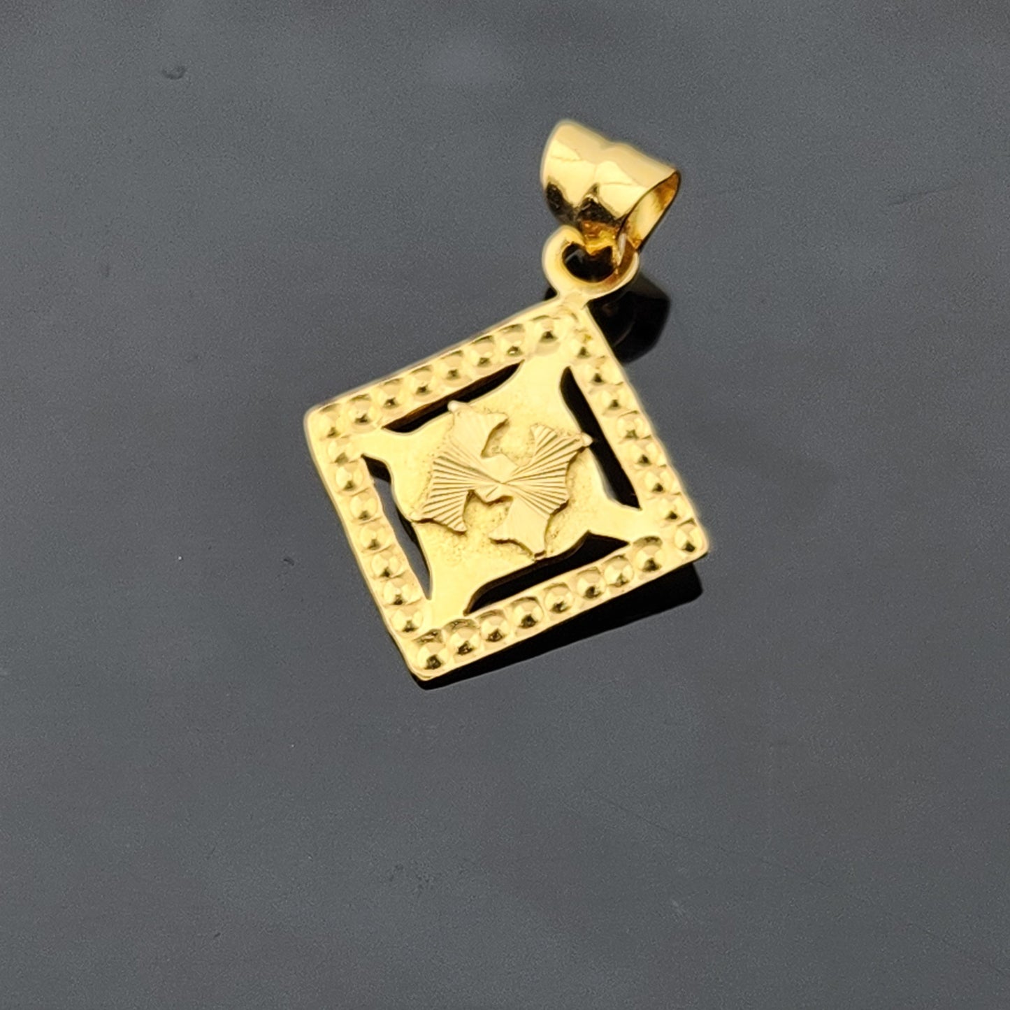 22K Solid Gold Letter Pendant P1755