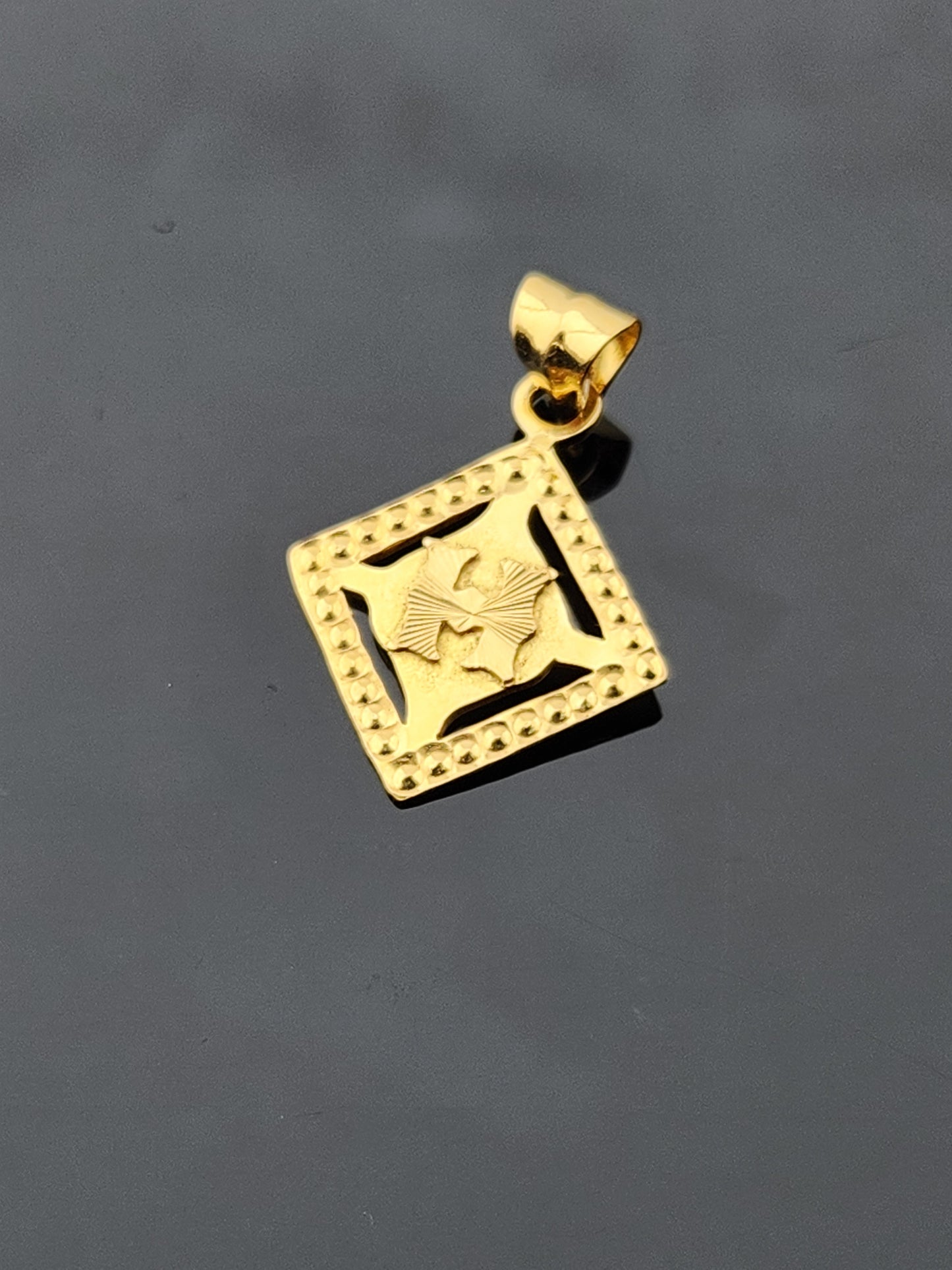 22K Solid Gold Letter Pendant P1755