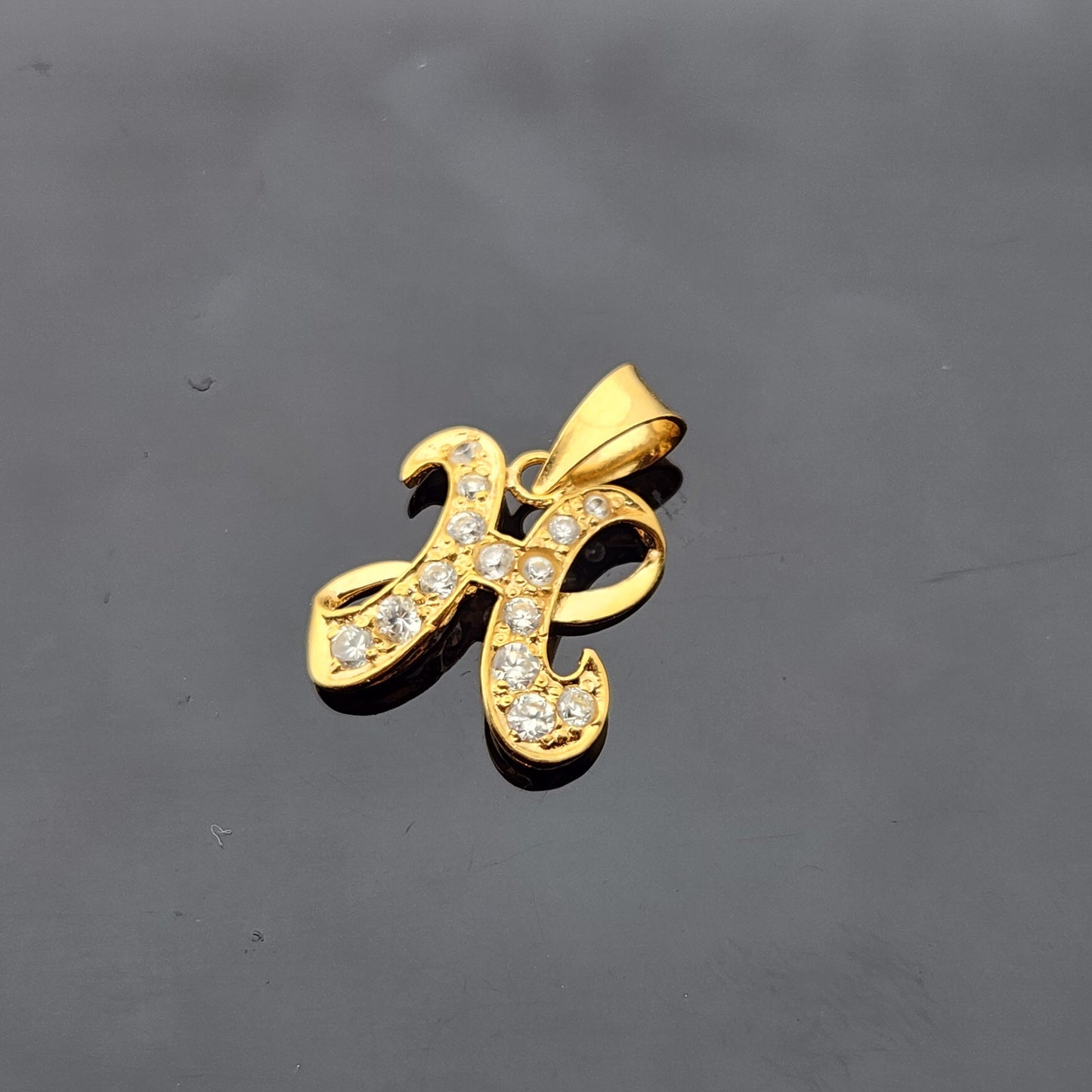 21K Solid Gold Letter Pendant P1758
