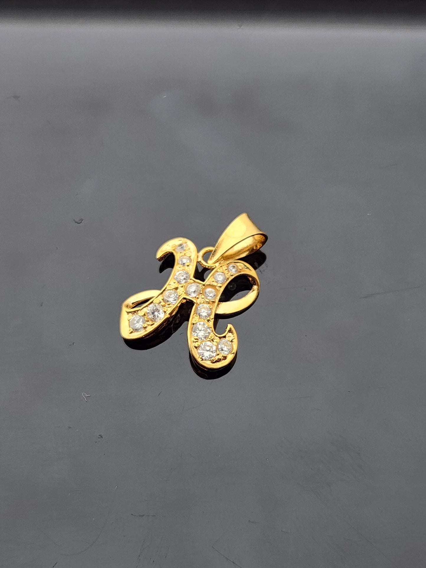 21K Solid Gold Letter Pendant P1758