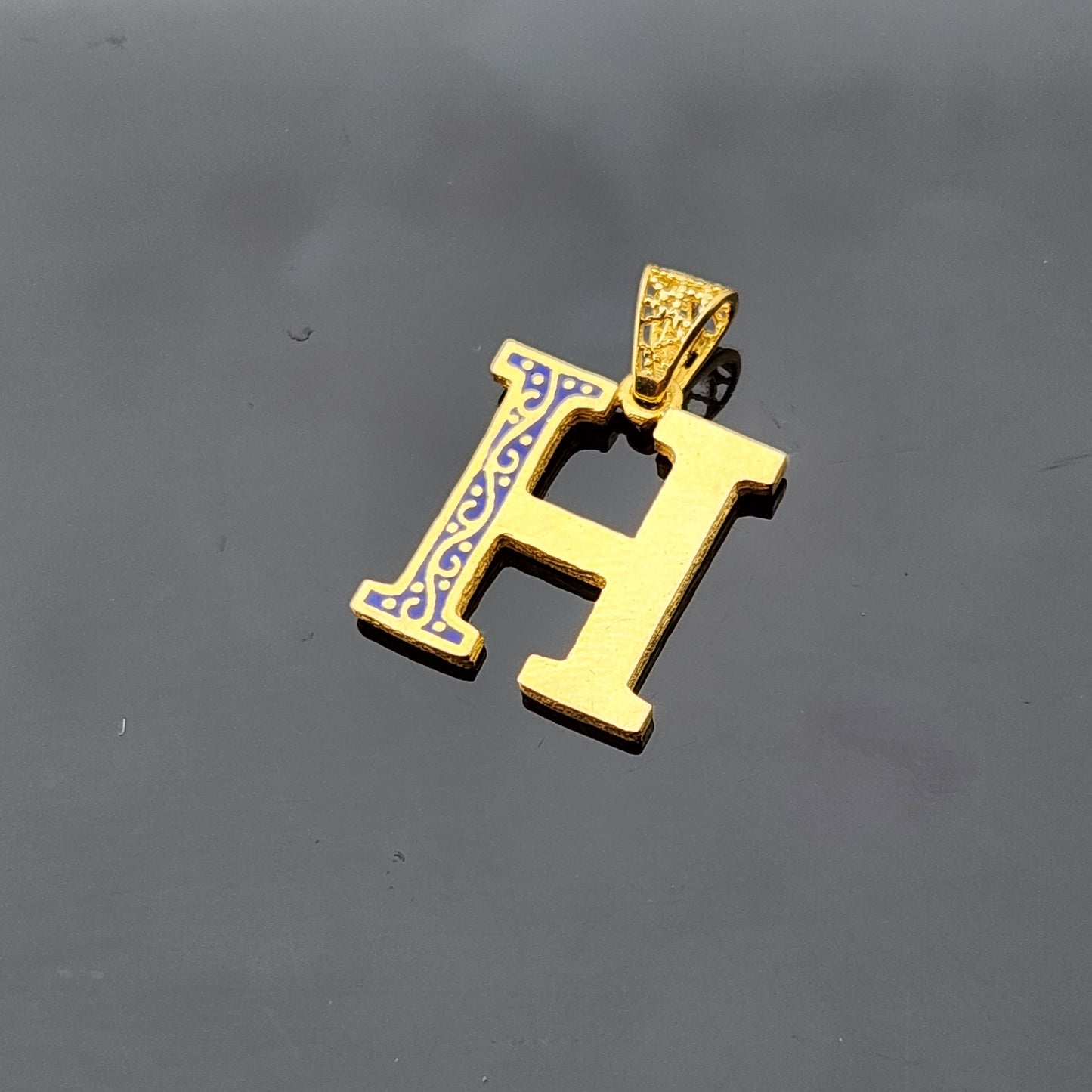 21K Solid Gold Letter Pendant P1759