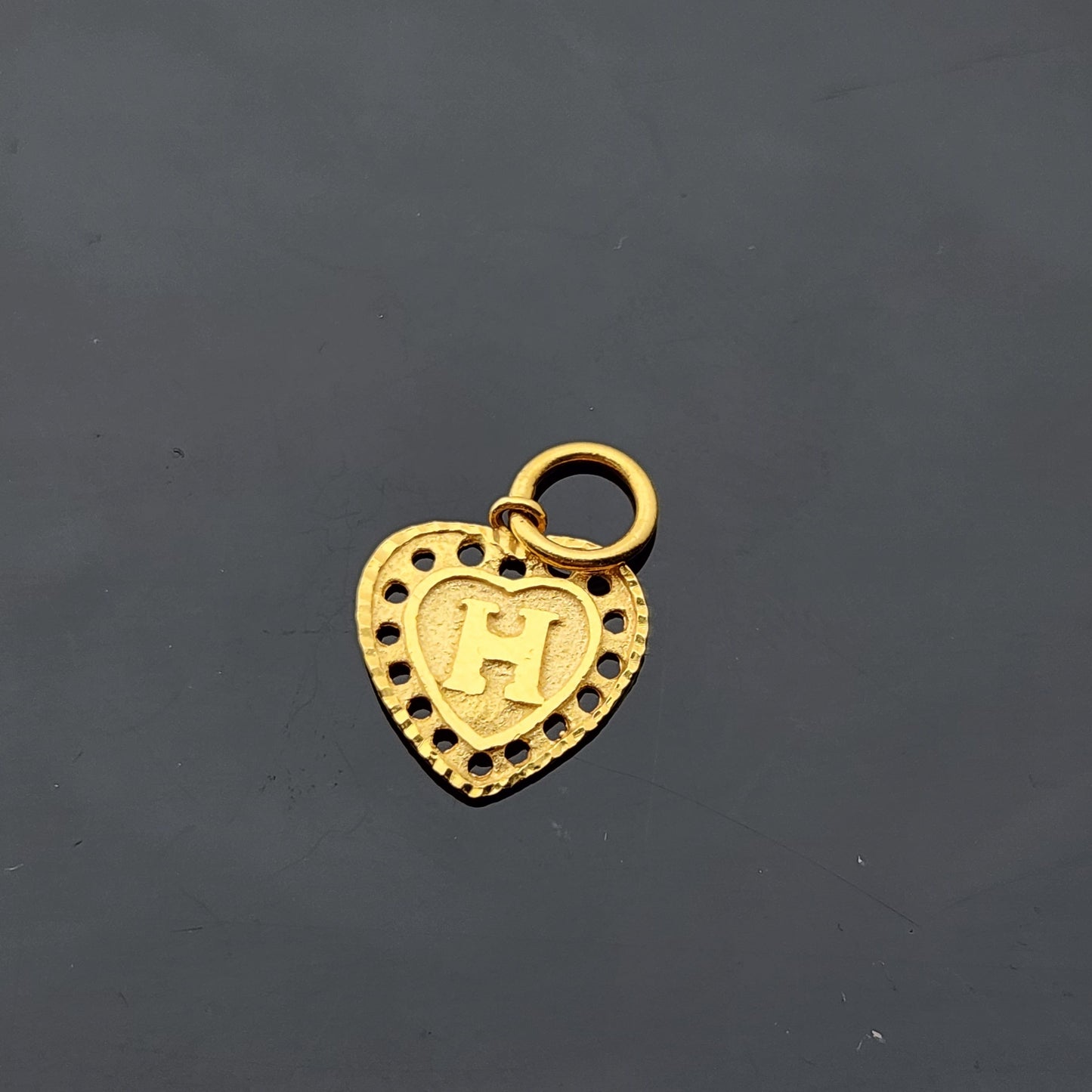 22K Solid Gold Letter Pendant P1762