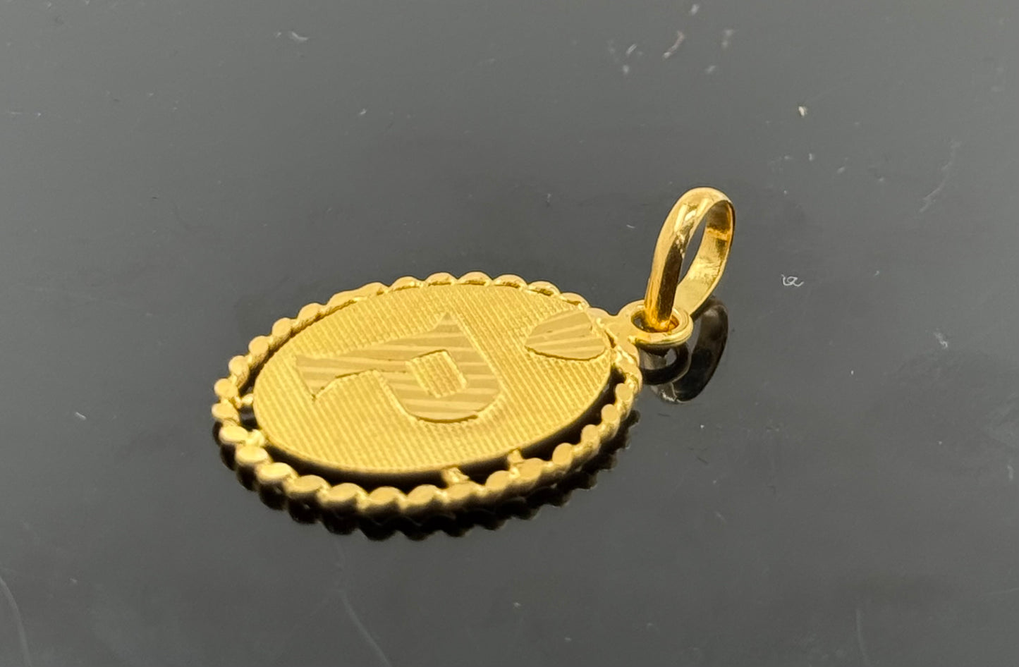22K Solid Gold Fancy Initial Pendants P18