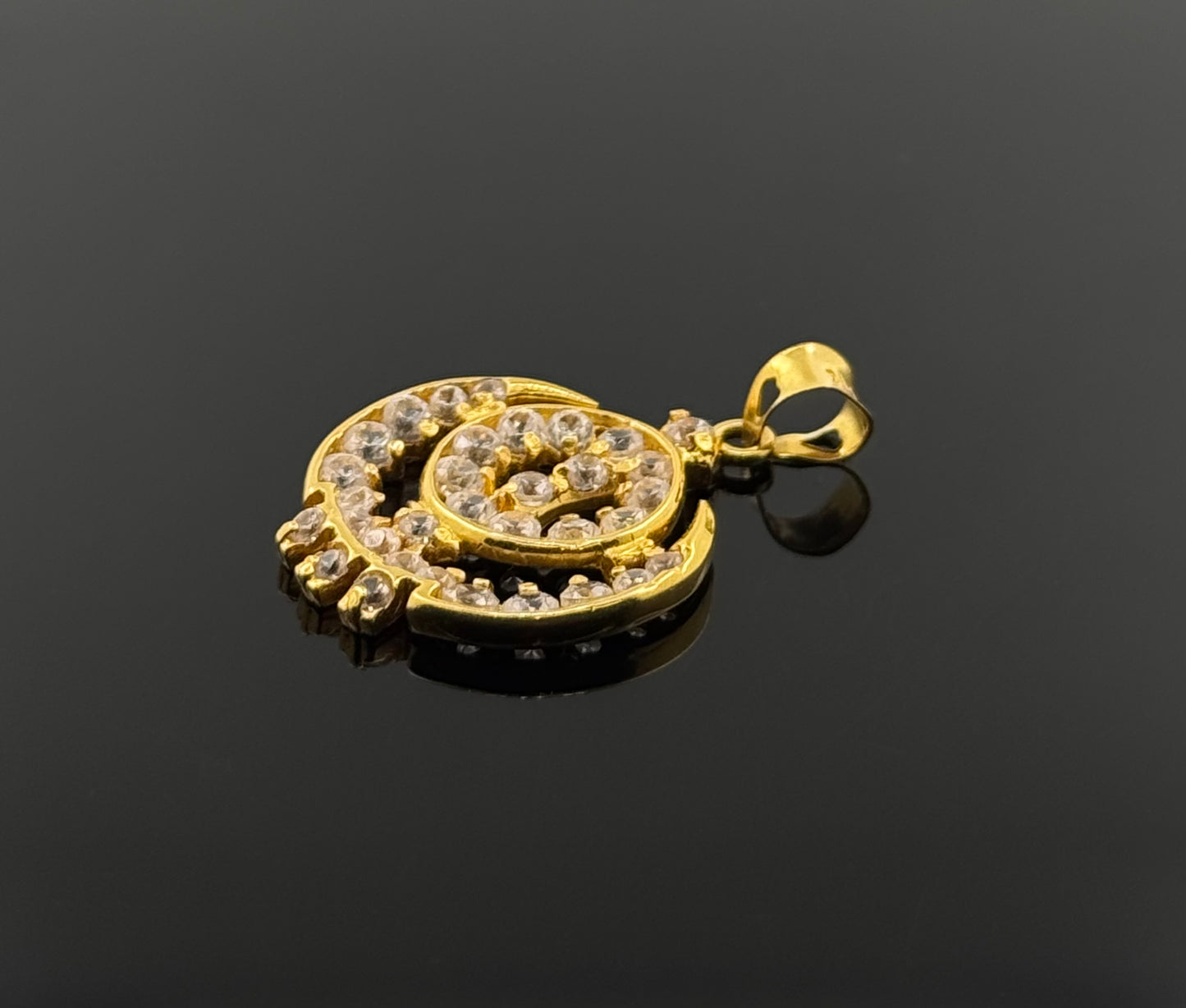 22K Solid Gold Sikh Pendants P204
