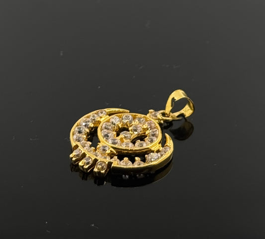22K Solid Gold Sikh Pendants P211