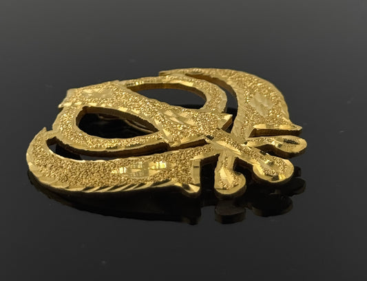 22K Solid Gold Sikh Pendants P216