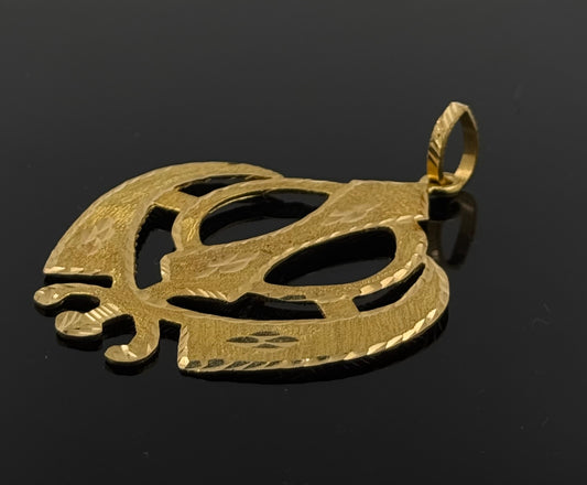 22K Solid Gold Sikh Pendants P218