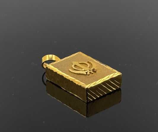 22K Solid Gold Sikh Pendants P219