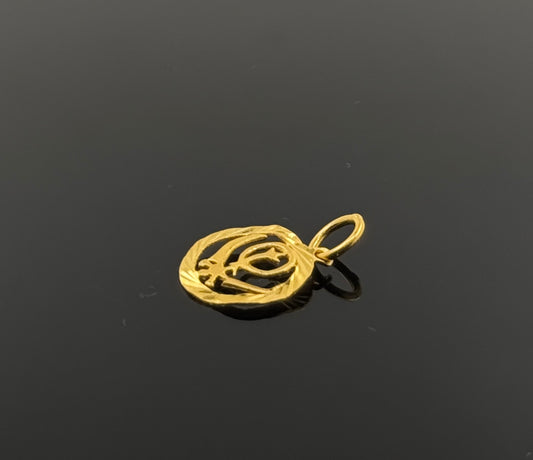22K Solid Gold Sikh Pendants P236