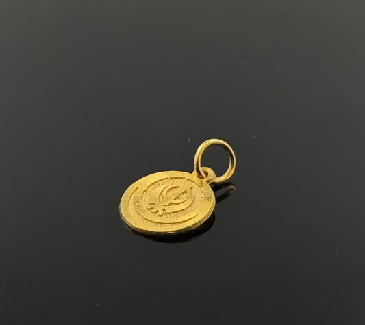 22K Solid Gold Sikh Pendants P237