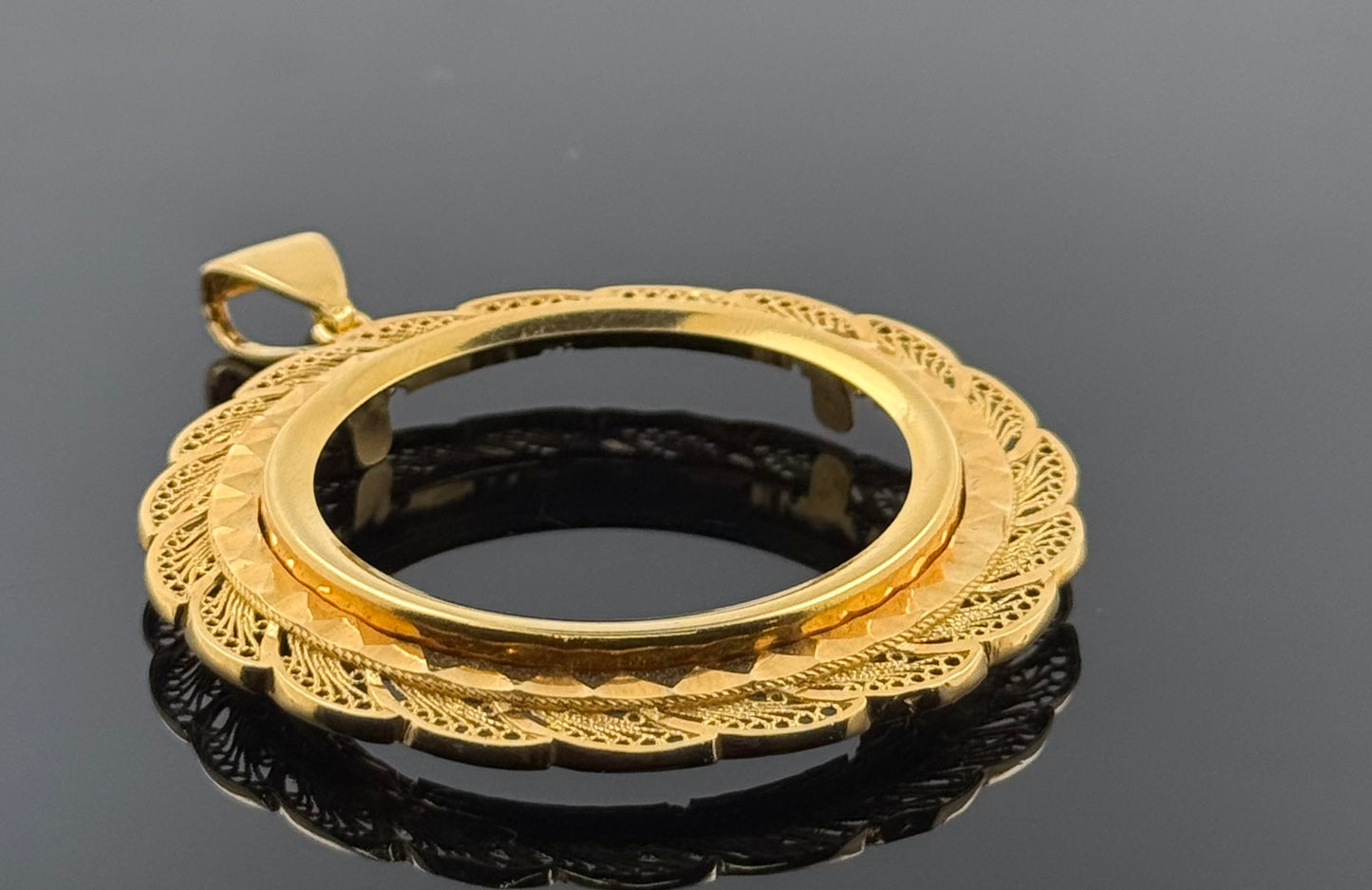 21K Solid Gold Fancy Pendants P24