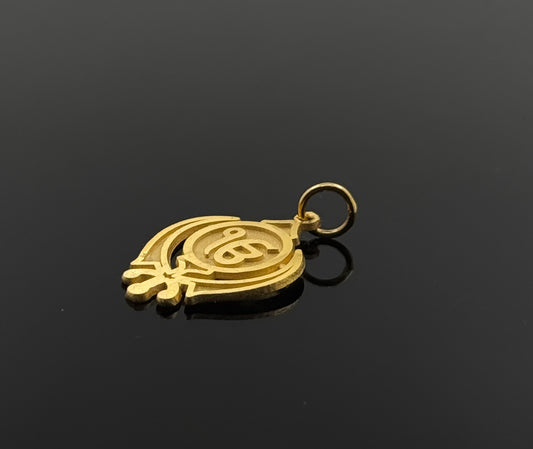 22K Solid Gold Sikh Pendants P246