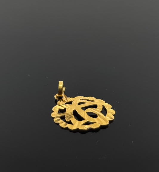 22K Solid Gold Sikh Pendants P253