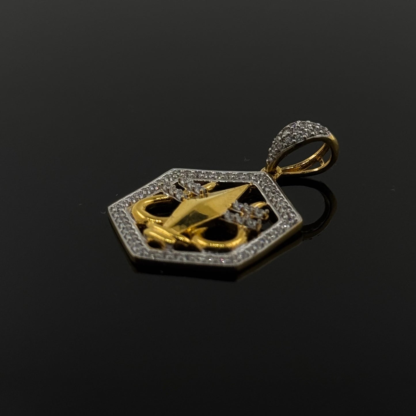 22K Solid Gold Hindu Pendants P435