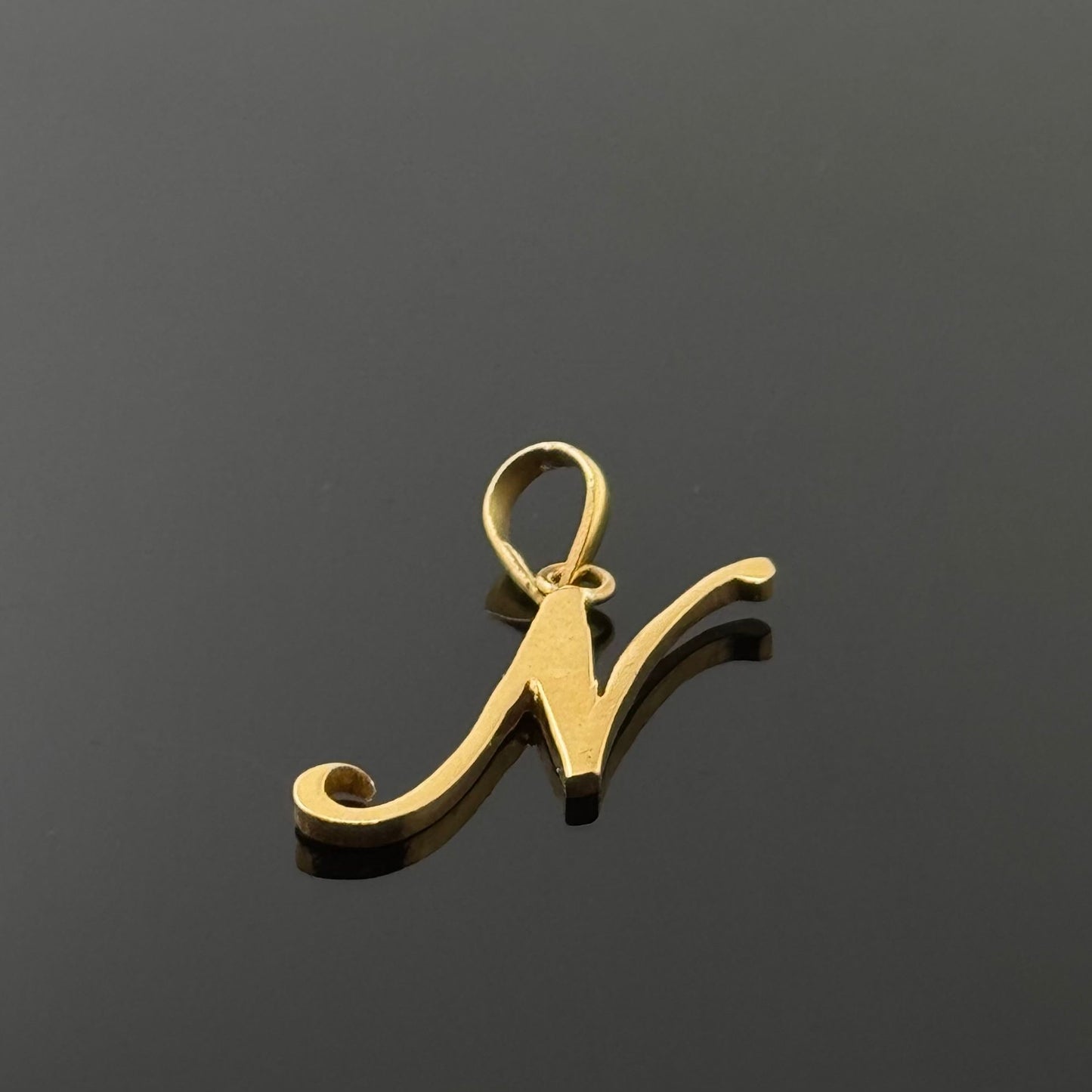 22K Solid Gold Initial Pendants P740