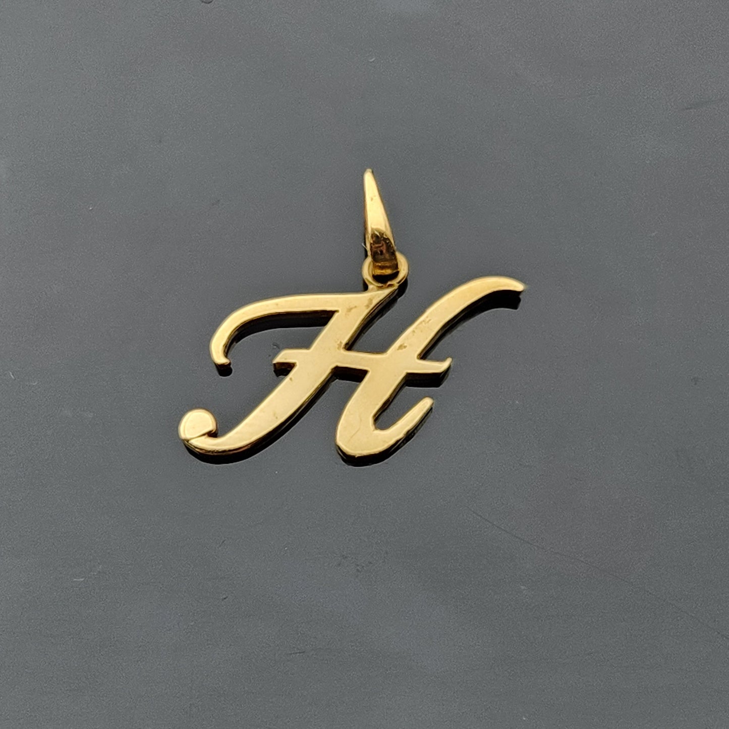 22K Solid Gold Letter Pendant P746