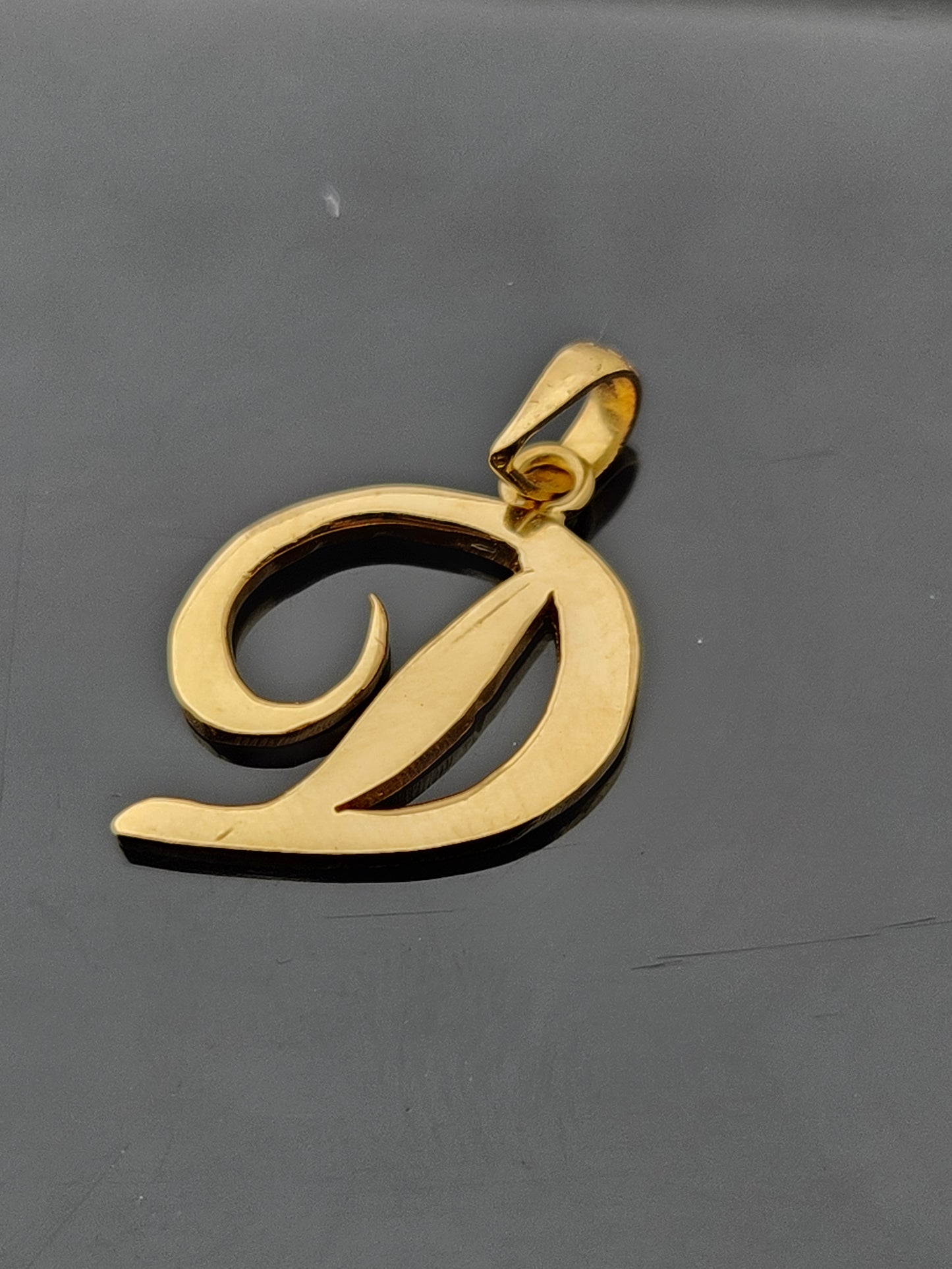 22K Solid Gold Letter Pendant P749