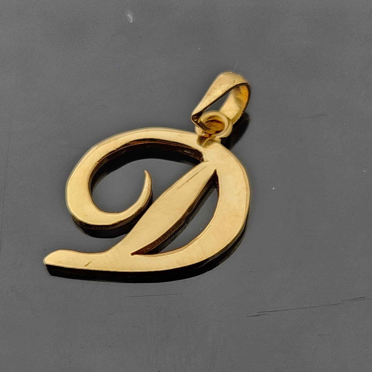 22K Solid Gold Letter Pendant P749