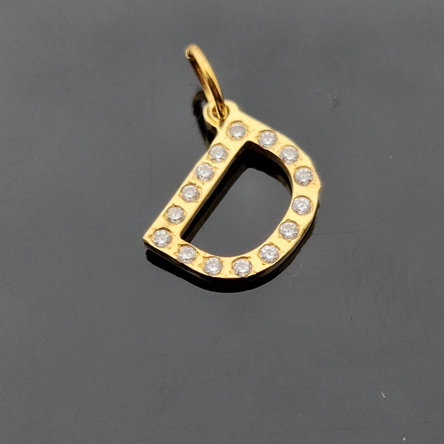 21K Solid Gold Letter Pendant P757