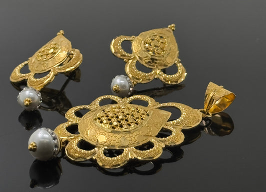 22K Solid Gold Fancy Pendant Sets PS101