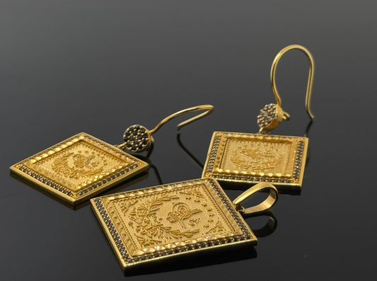 21K Solid Gold Fancy Pendant Sets PS105