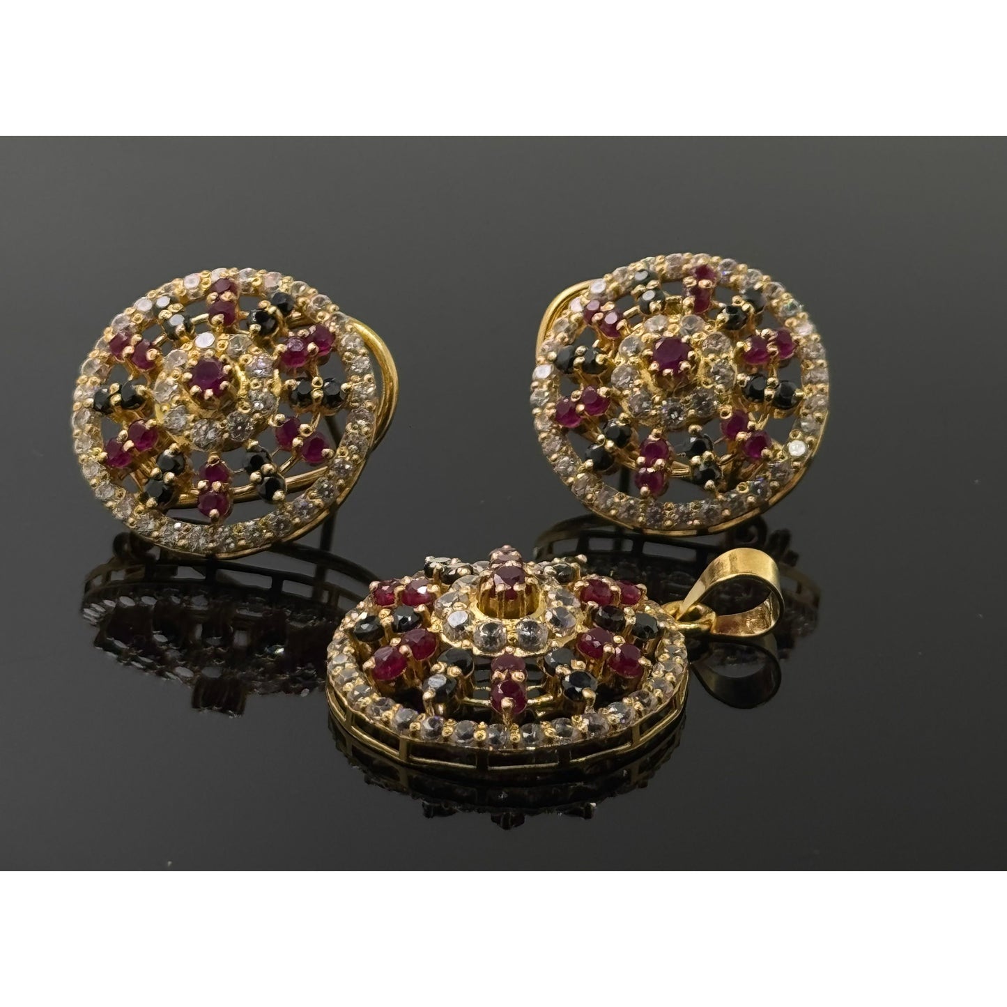 22K Solid Gold Fancy Pendant Sets PS110