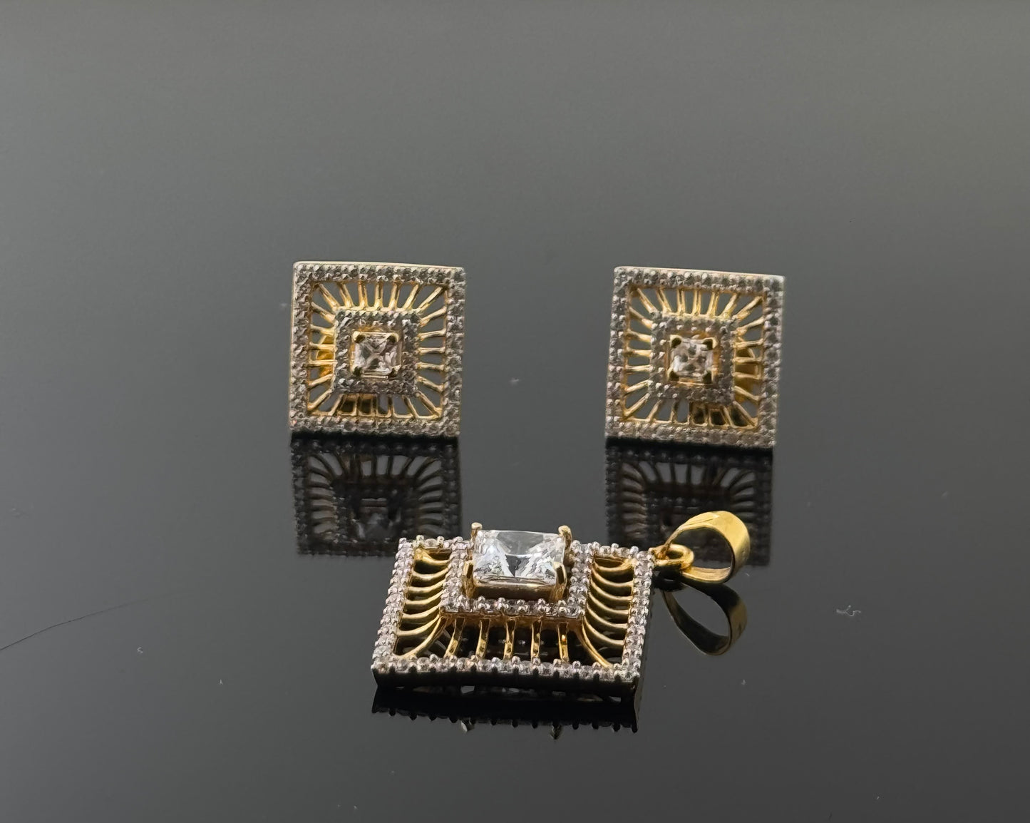 22K Solid Gold Fancy Pendant Sets PS121