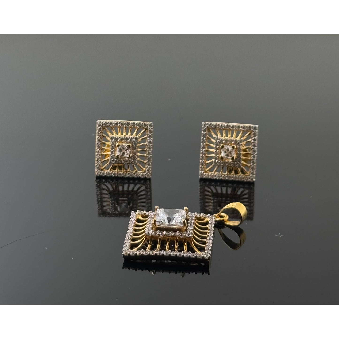 22K Solid Gold Fancy Pendant Sets PS121