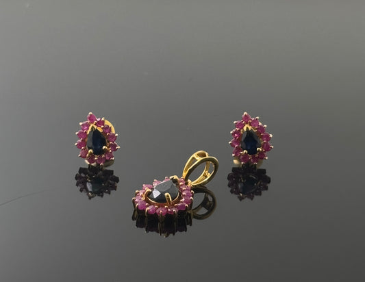 22K Solid Gold Fancy Pendant Sets PS132