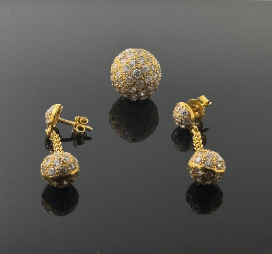 21K Solid Gold Fancy Pendant Sets PS133