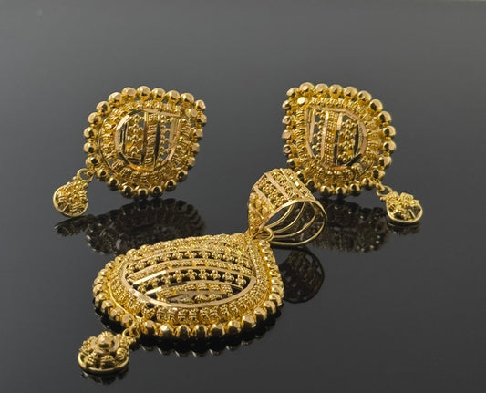 22K Solid Gold Fancy Pendant Sets PS139