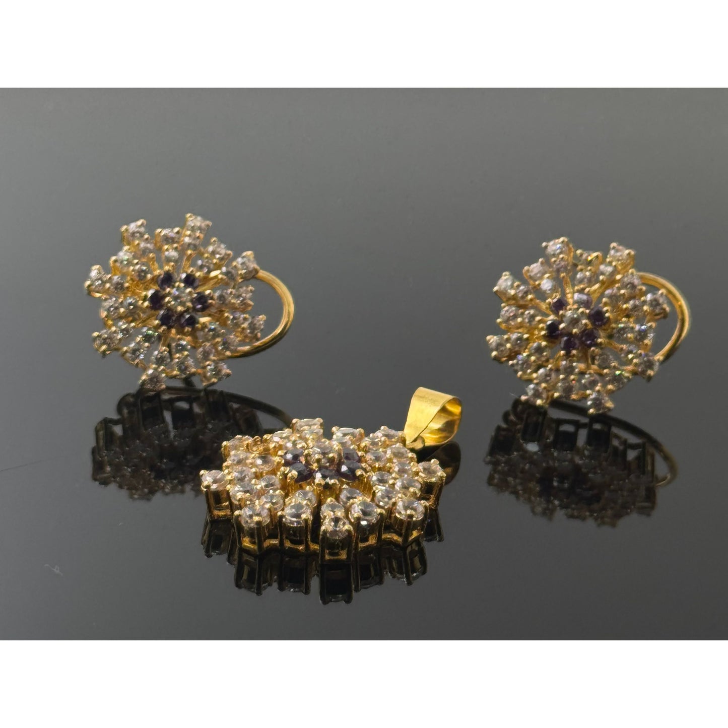 22K Solid Gold Fancy Pendant Sets PS140