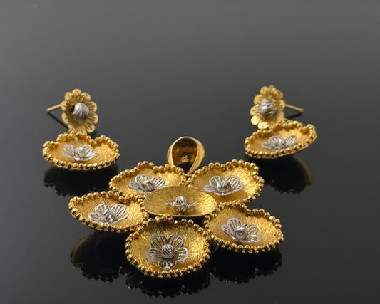 22K Solid Gold Fancy Pendant Sets PS143