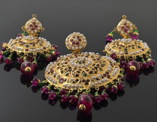 22K Solid Gold Fancy Pendant Sets PS144