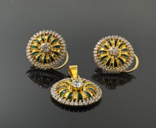 22K Solid Gold Fancy Pendant Sets PS149