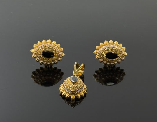 22K Solid Gold Fancy Pendant Sets PS158