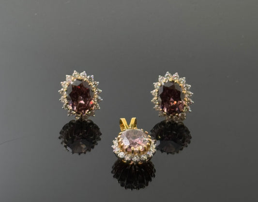 22K Solid Gold Fancy Pendant Sets PS163