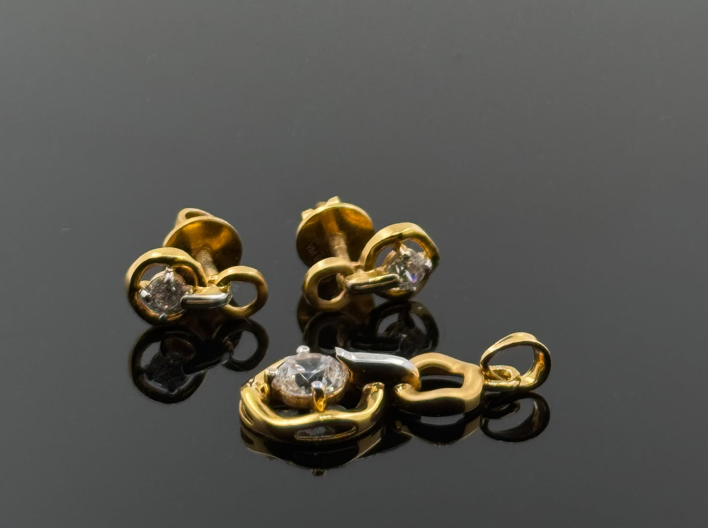 22K Solid Gold Fancy Pendant Sets PS18