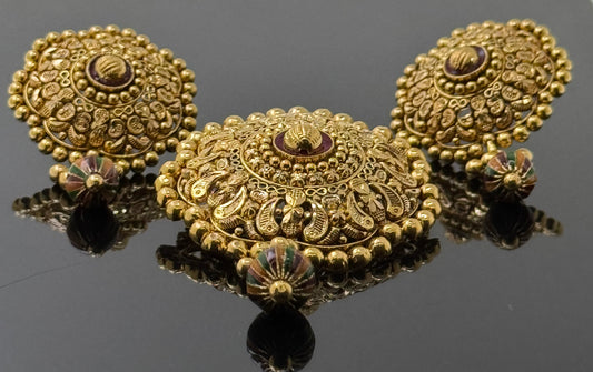 22K Solid Gold Fancy Pendant Sets PS204