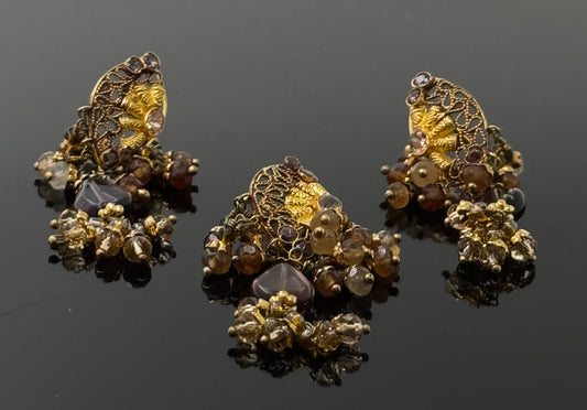 21K Solid Gold Fancy Pendant Sets PS205