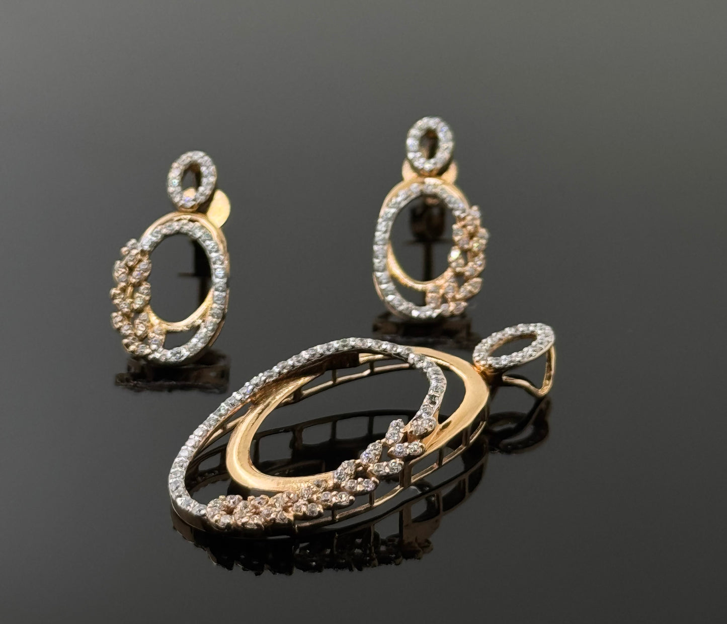 18K Solid Gold Fancy Pendant Sets PS206