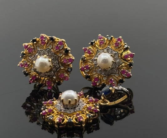 22K Solid Gold Fancy Pendant Sets PS32