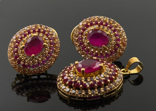 22K Solid Gold Fancy Pendant Sets PS38